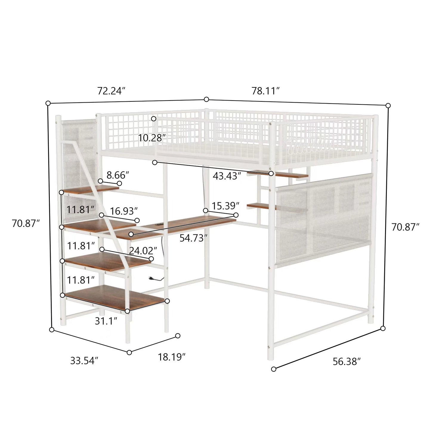 Metal Loft Bed With Built - In Charging Station And LED Light - The Sleep Loft - Online Mattress Showroom NYC