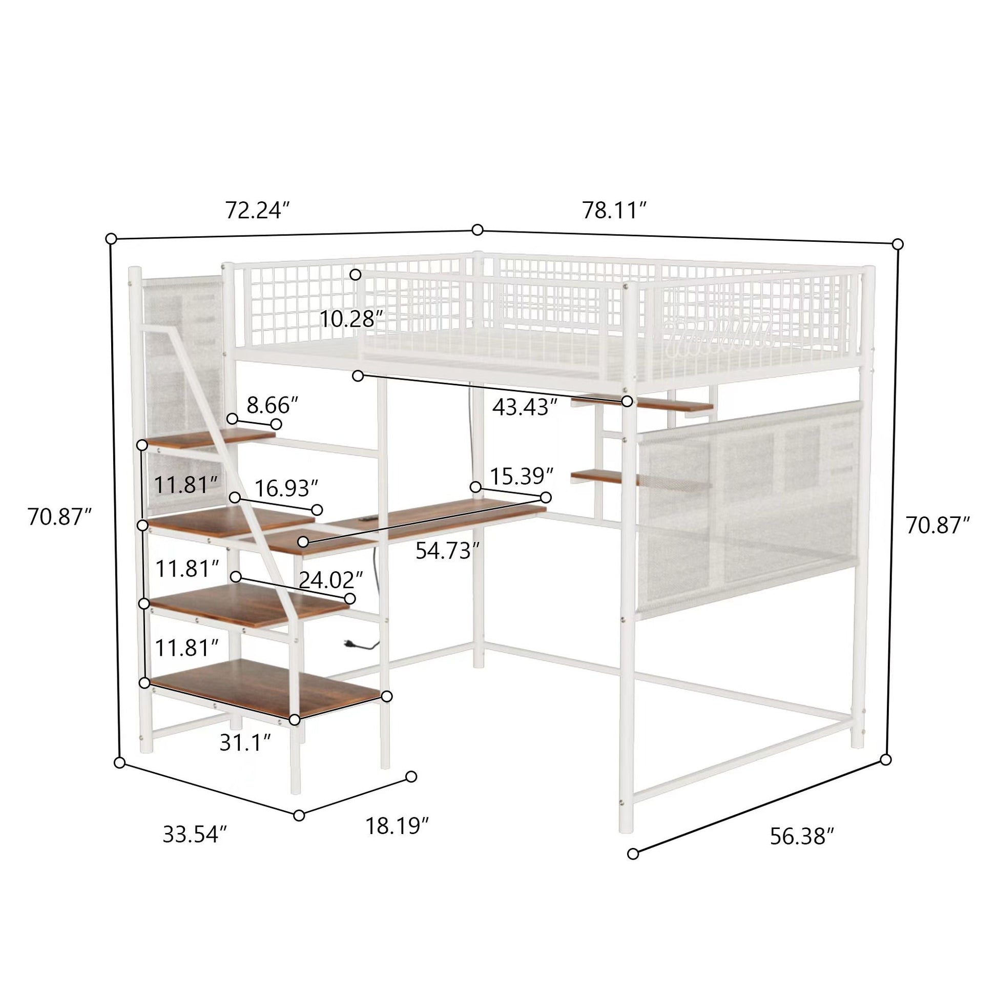 Metal Loft Bed With Built - In Charging Station And LED Light - The Sleep Loft - Online Mattress Showroom NYC