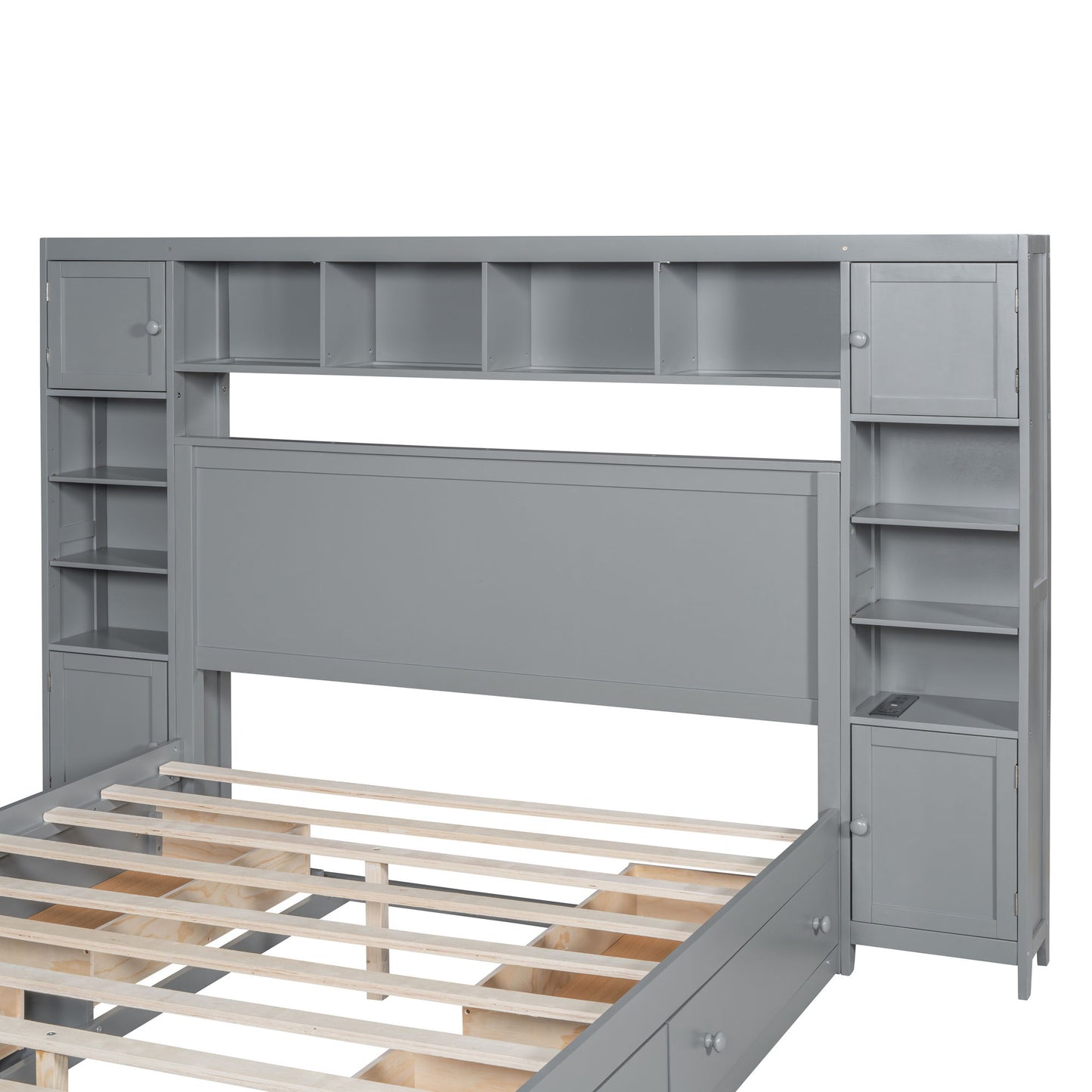 Bed With All In One Cabinet, Shelf And Sockets - The Sleep Loft - Online Mattress Showroom NYC