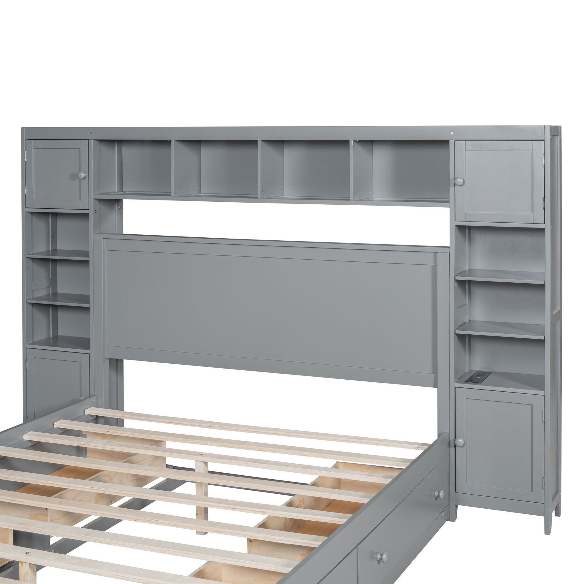 Bed With All In One Cabinet, Shelf And Sockets - The Sleep Loft - Online Mattress Showroom NYC