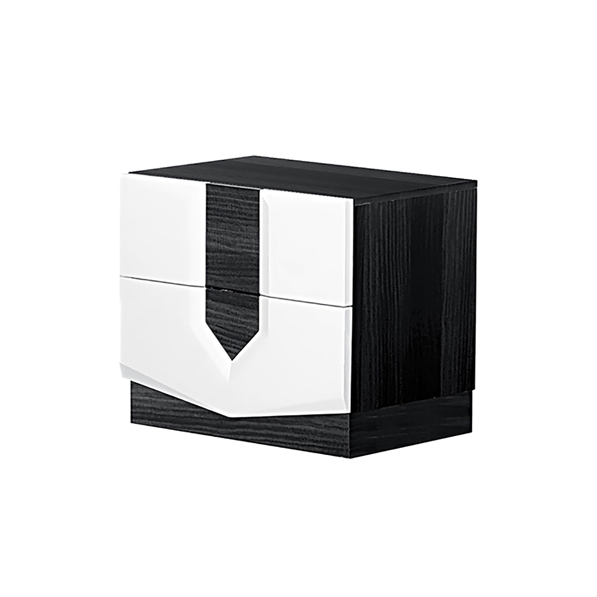 Vios - Zebra High Gloss Nightstand - White - The Sleep Loft - Online Mattress Showroom NYC