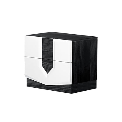 Vios - Zebra High Gloss Nightstand - White - The Sleep Loft - Online Mattress Showroom NYC