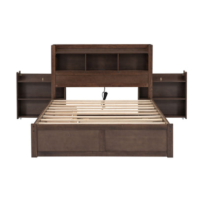 Storage Platform Bed With Pull Out Shelves, Trundle, And 2 Drawers - The Sleep Loft - Online Mattress Showroom NYC
