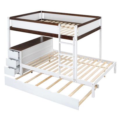 Bunk Bed With Twin Size Trundle, Storage And Desk