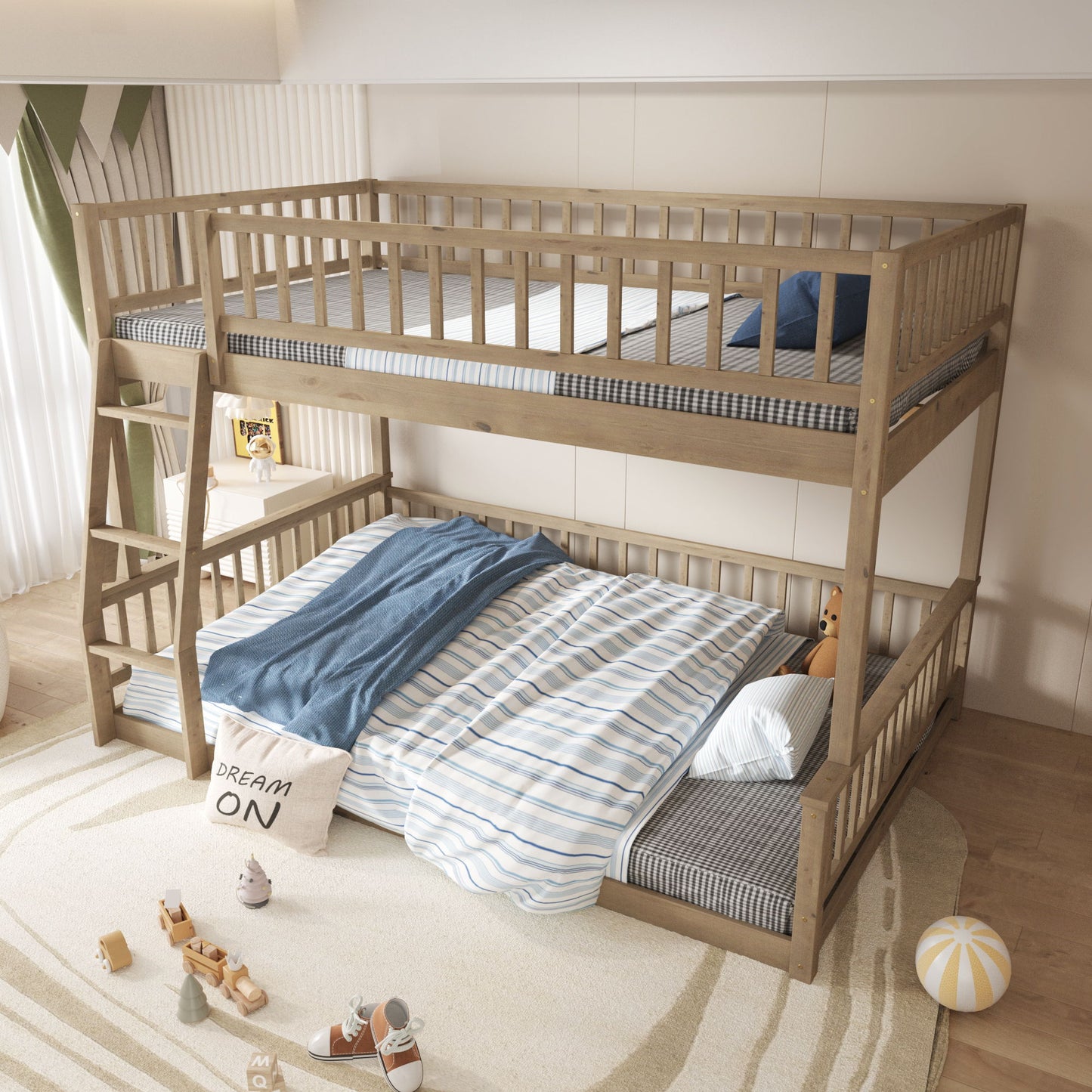 Bunk Bed With Ladder And Guardrails - The Sleep Loft - Online Mattress Showroom NYC