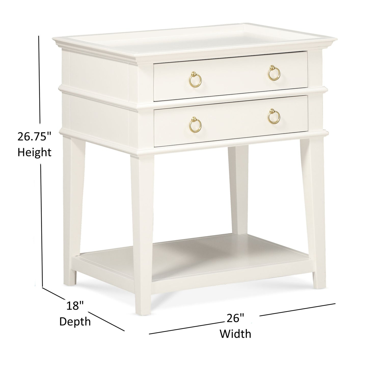 Carmona - 2 Drawer Tray Top Nightstand Pulls - The Sleep Loft - Online Mattress Showroom NYC