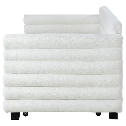 Fandango - Upholstered Twin Day Bed With Trundle - White - The Sleep Loft - Online Mattress Showroom NYC