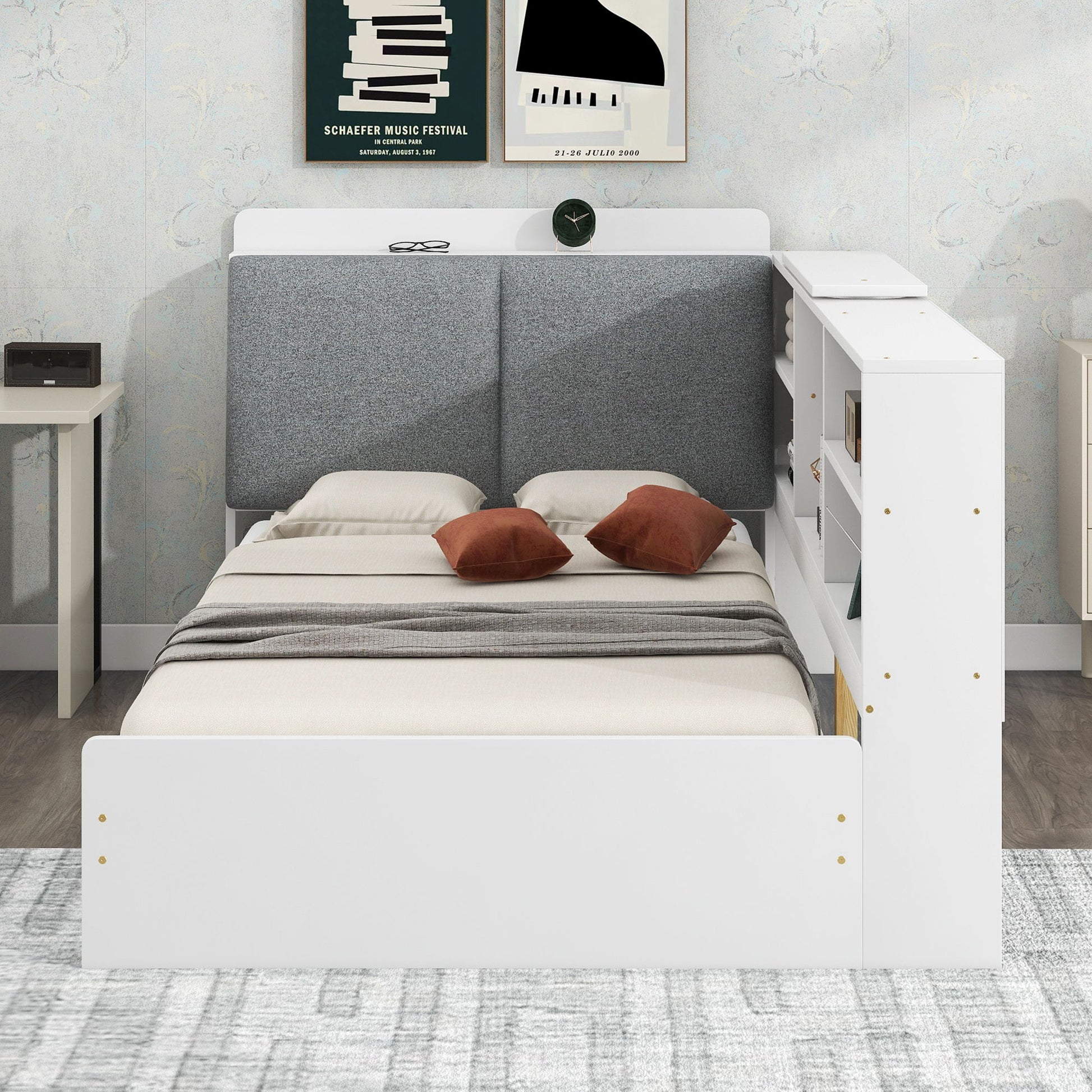 Platform Bed With Storage Headboard, Shelves And 2 Drawers - The Sleep Loft - Online Mattress Showroom NYC