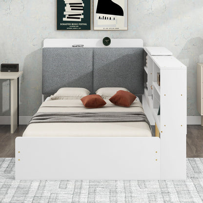 Platform Bed With Storage Headboard, Shelves And 2 Drawers - The Sleep Loft - Online Mattress Showroom NYC