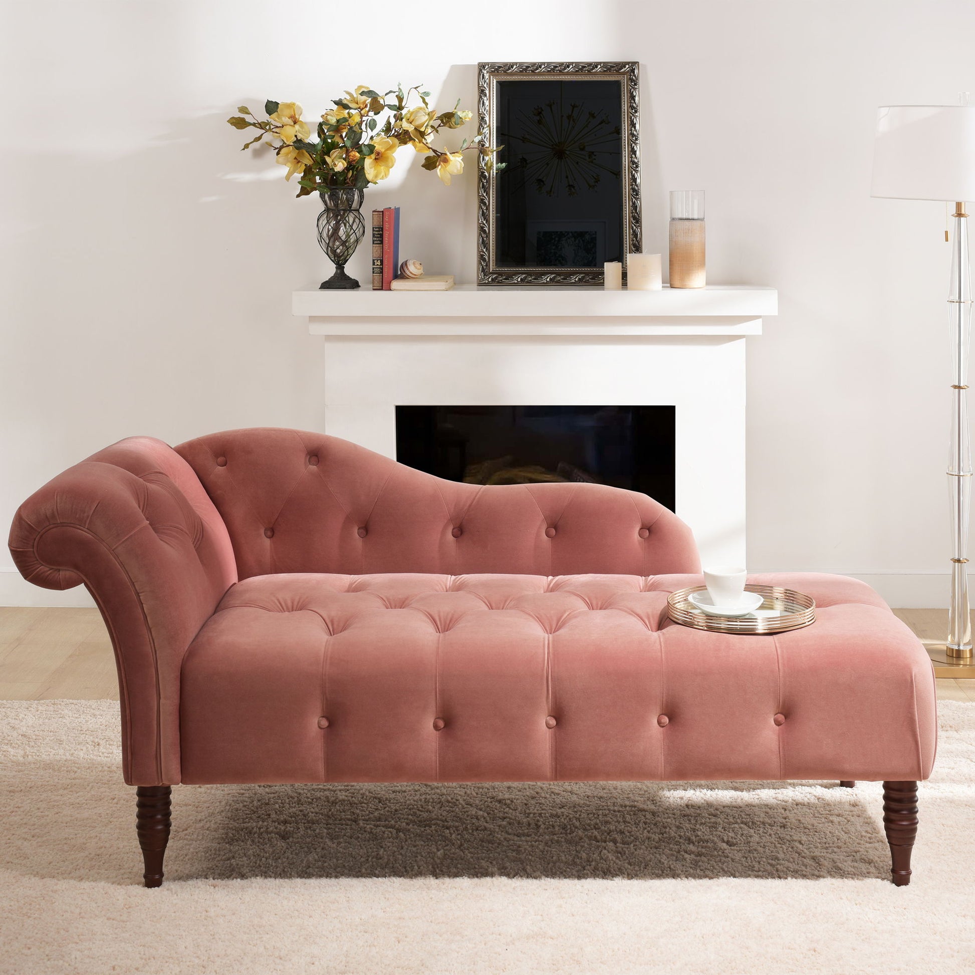 Samuel - Tufted Roll Arm Chaise Lounge - The Sleep Loft - Online Mattress Showroom NYC