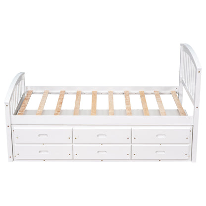 Platform Storage Bed Solid Wood Bed With 6 Drawers - The Sleep Loft - Online Mattress Showroom NYC