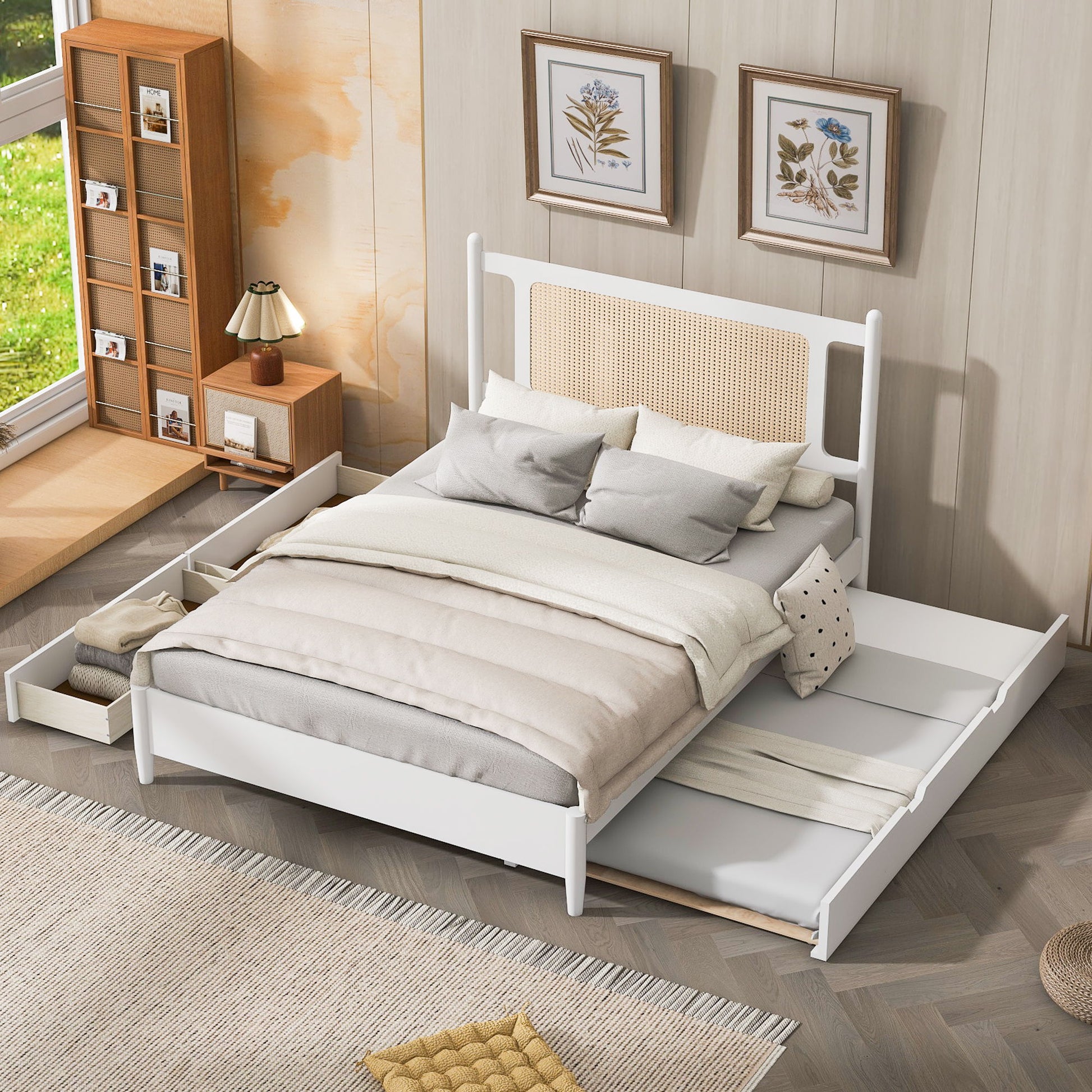 Platform Bed With 2 Big Drawers & Trundle - The Sleep Loft - Online Mattress Showroom NYC