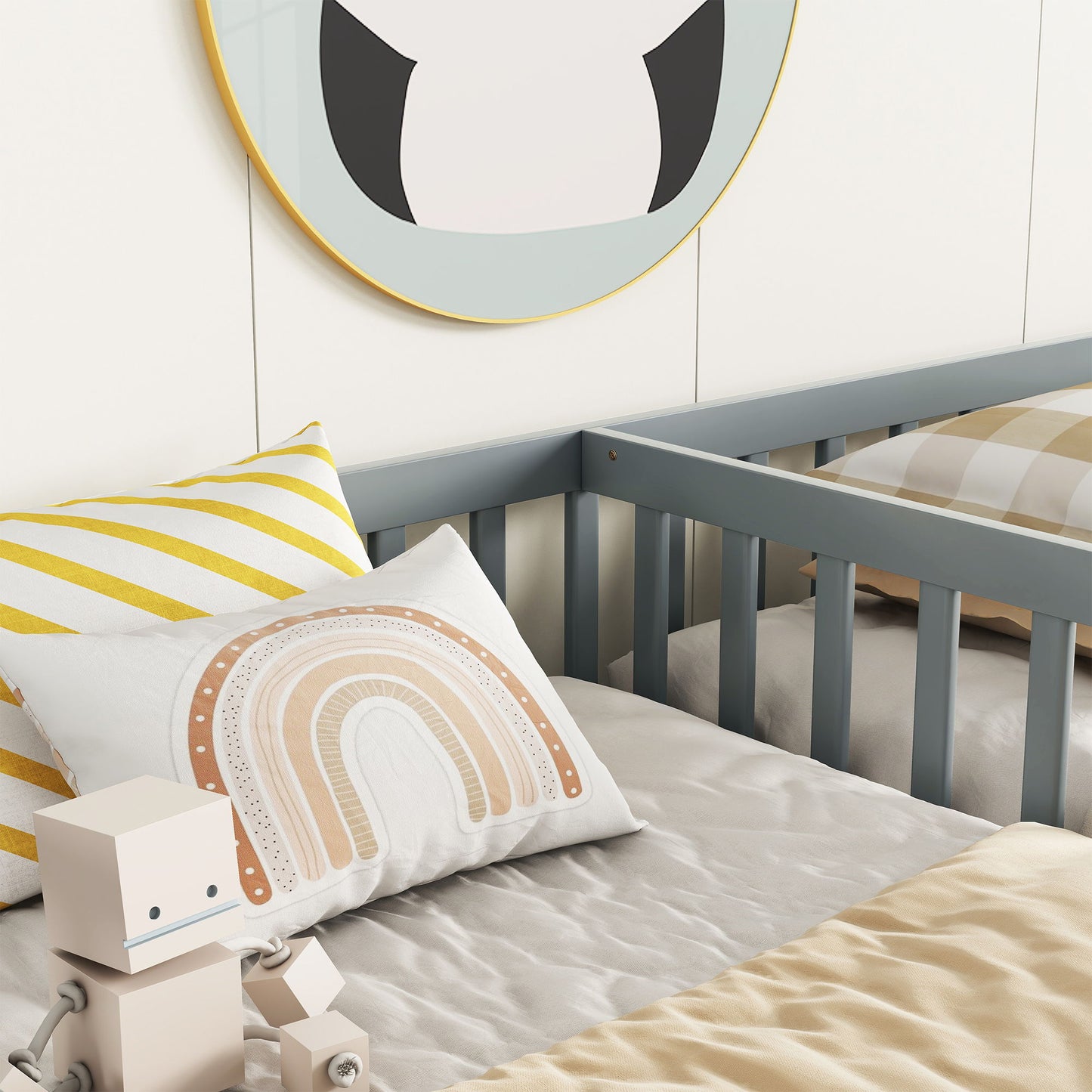 Double Floor Bed With Fence, Guardrails, Without Door - The Sleep Loft - Online Mattress Showroom NYC