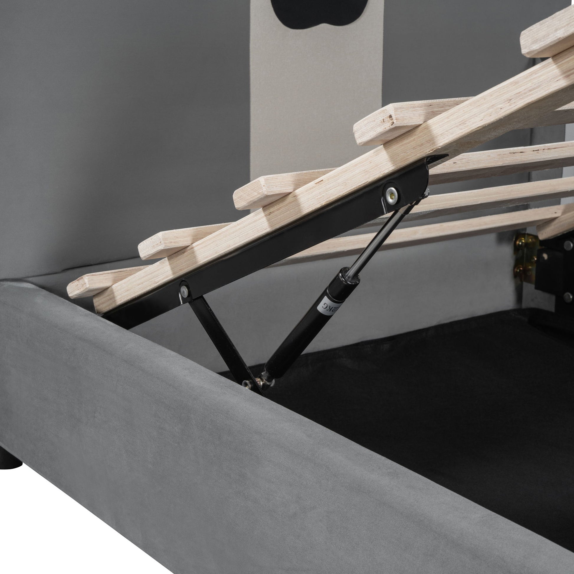 Upholstered Daybed With Bear Shaped Headboard, Hydraulic System And Breathable Fence - The Sleep Loft - Online Mattress Showroom NYC