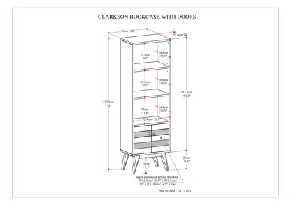 Clarkson - Bookcase With Storage - Rustic Natural Aged Brown - The Sleep Loft - Online Mattress Showroom NYC