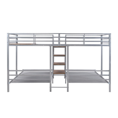 Metal Bunk Bed With Storage Shelves Staircase - The Sleep Loft - Online Mattress Showroom NYC