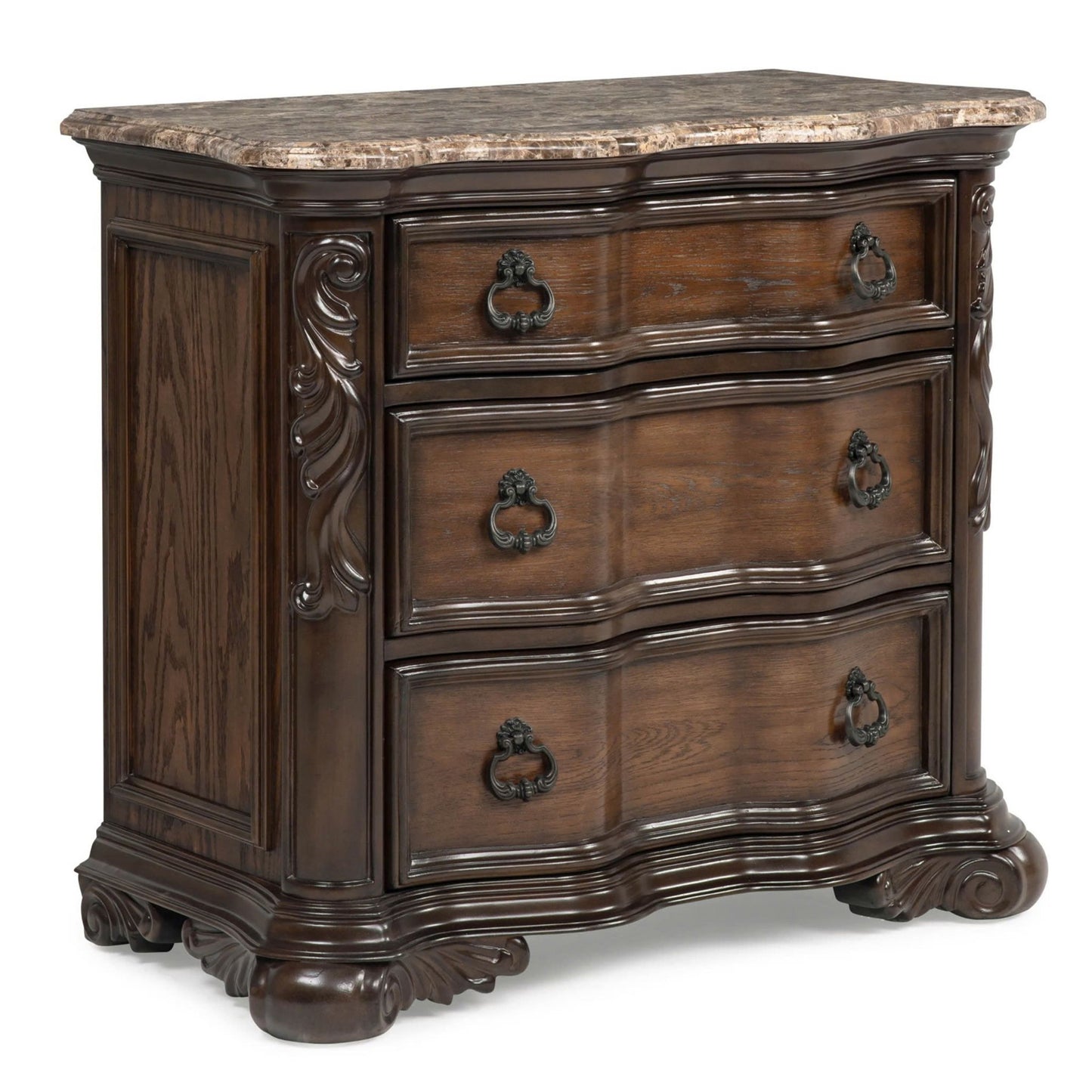 Nightstand, 3 Drawers - Brown / Coffee - The Sleep Loft - Online Mattress Showroom NYC