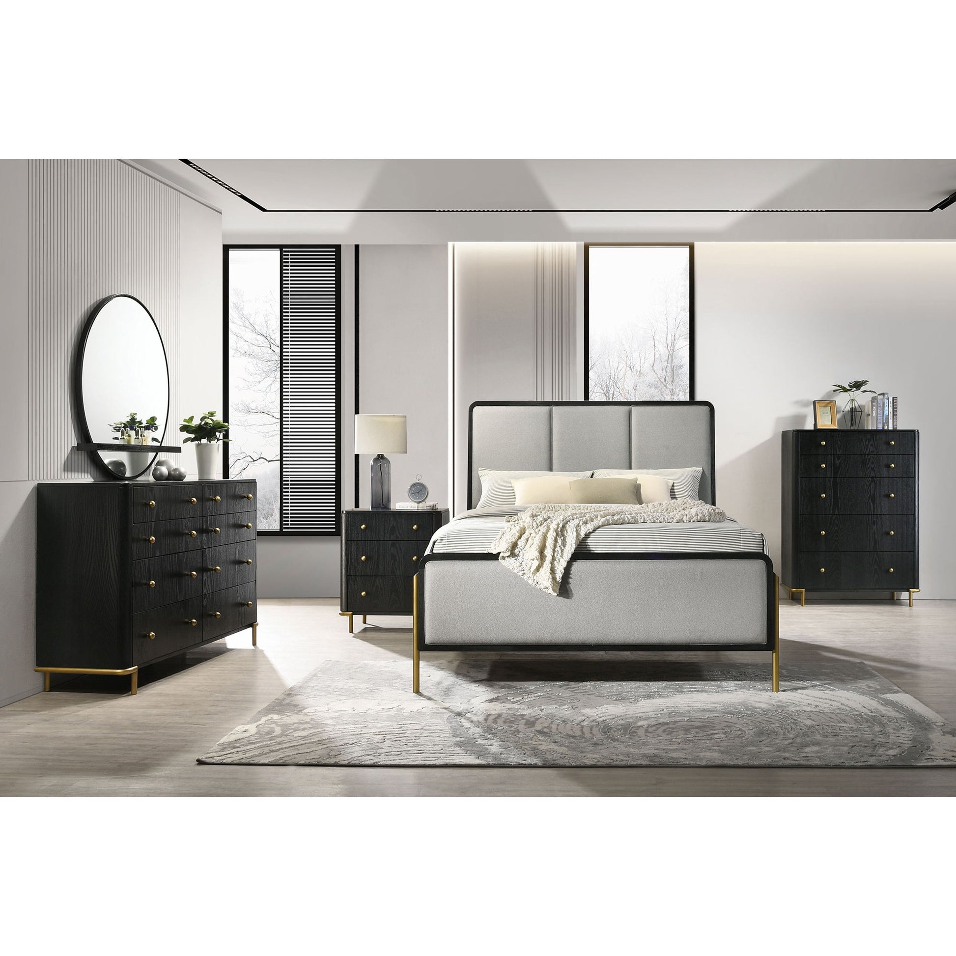 Anser - 3 Drawer Nightstand - Black - The Sleep Loft - Online Mattress Showroom NYC