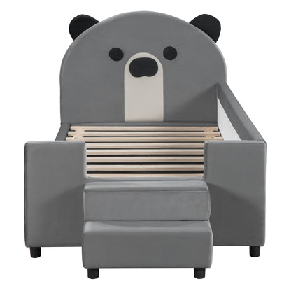 Upholstered Daybed With Bear Shaped Headboard, Hydraulic System And Breathable Fence - The Sleep Loft - Online Mattress Showroom NYC