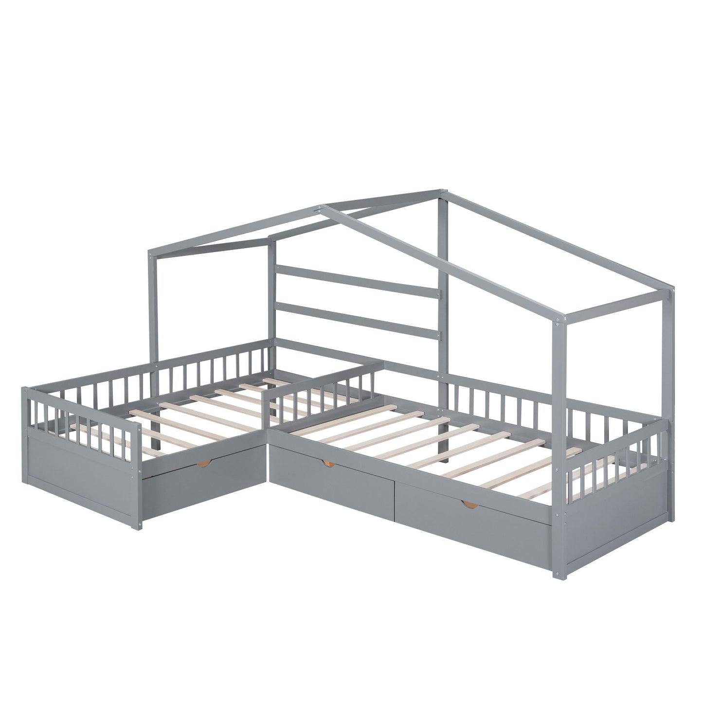 L Shape Platform Bed With 3 Storage Drawers - The Sleep Loft - Online Mattress Showroom NYC