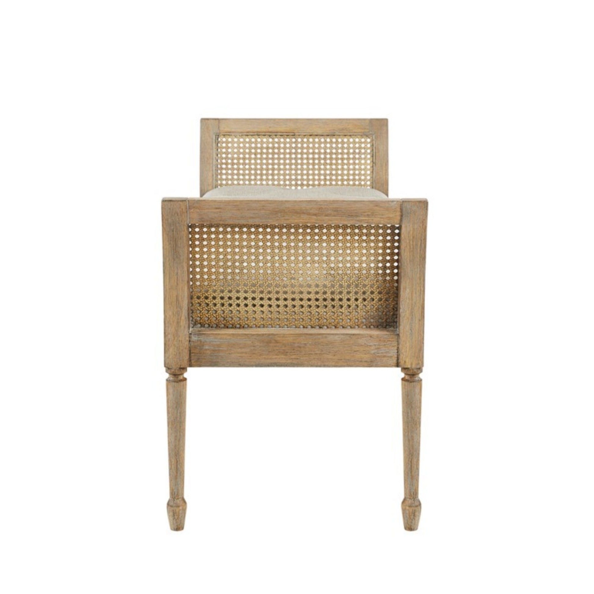 Accent Bench With Arm - Natural - The Sleep Loft - Online Mattress Showroom NYC