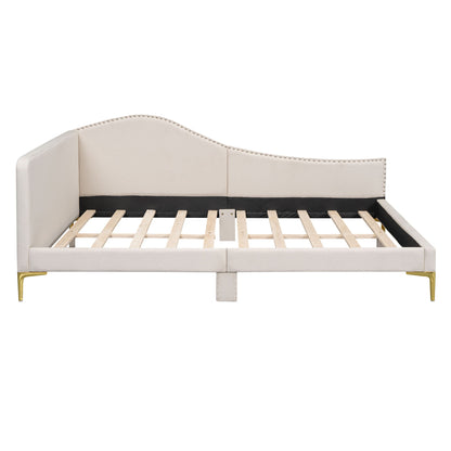 Upholstered Daybed With Headboard And Armrest, Support Legs - The Sleep Loft - Online Mattress Showroom NYC