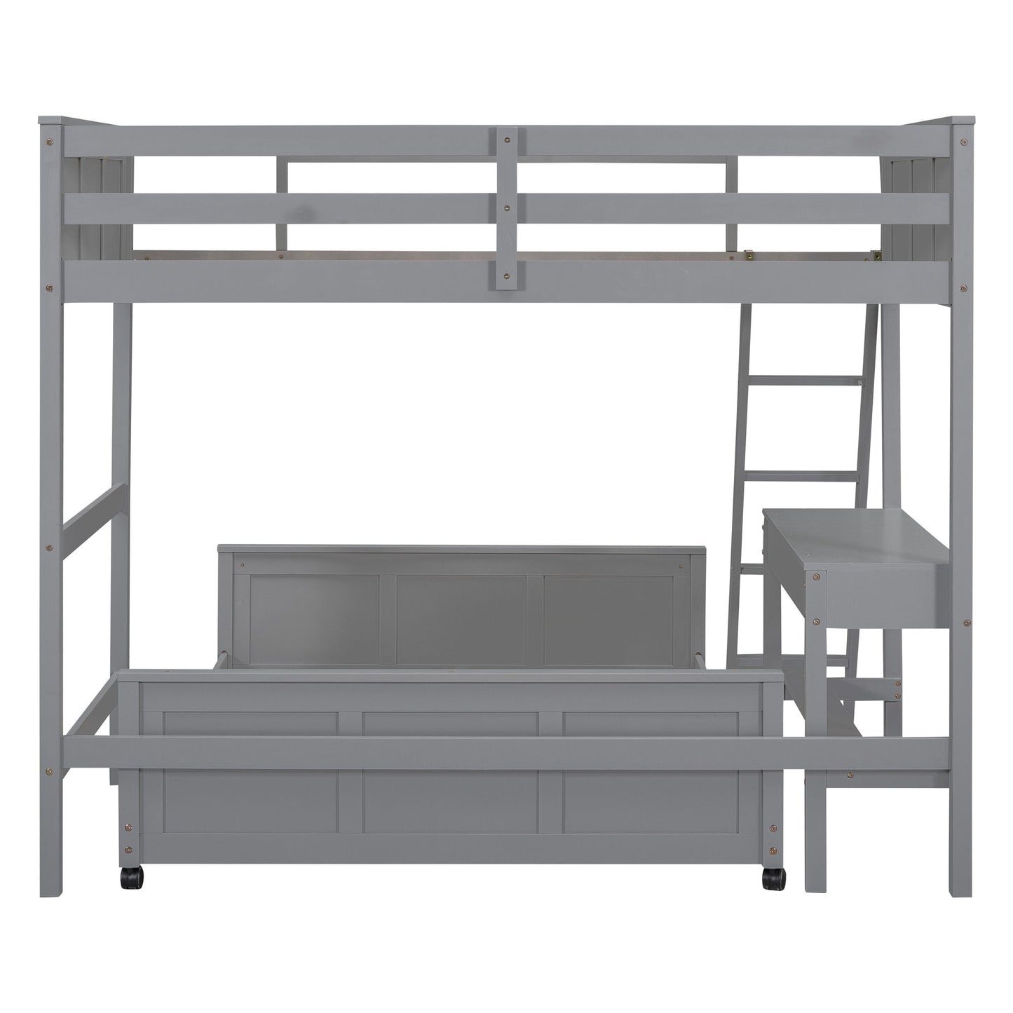 Full Over Full Bunk Bed With Desk - The Sleep Loft - Online Mattress Showroom NYC
