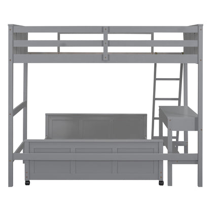 Full Over Full Bunk Bed With Desk - The Sleep Loft - Online Mattress Showroom NYC