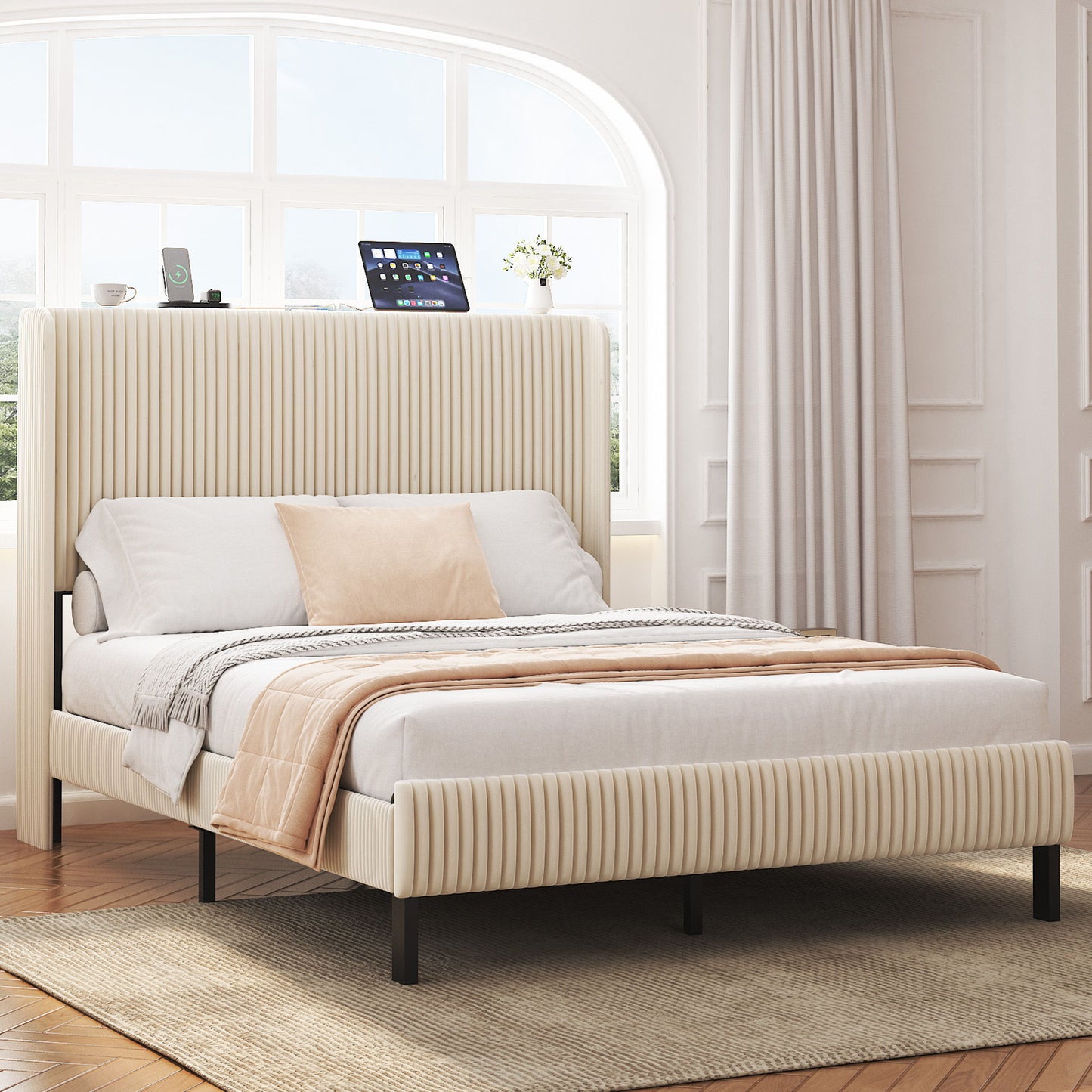 Platform Bed With Metal Frame And Charging Station - The Sleep Loft - Online Mattress Showroom NYC
