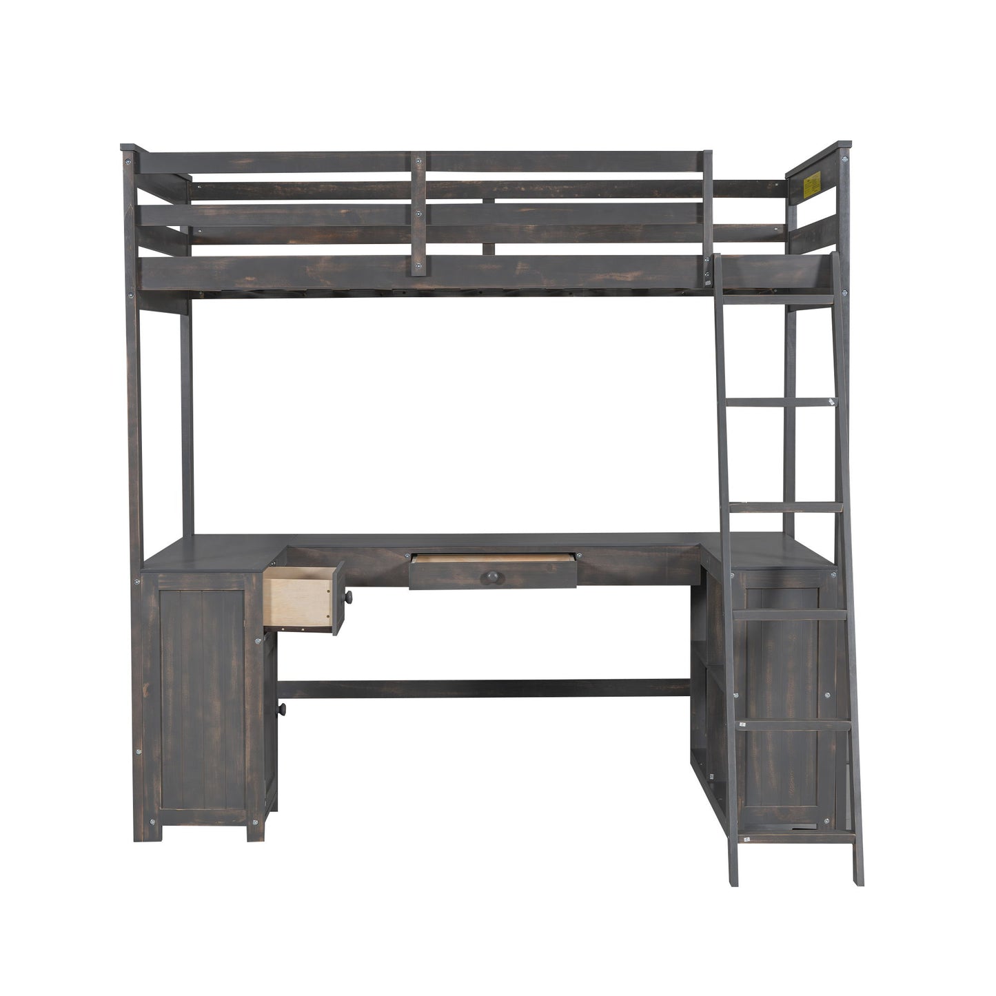 Loft Bed With U-Shaped Desk, Drawers, And Storage Shelves - The Sleep Loft - Online Mattress Showroom NYC