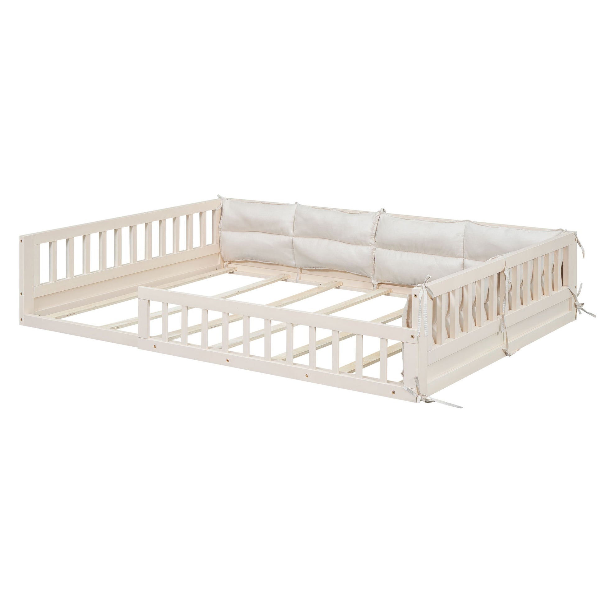 Upholstered Platform Bed With Guardrail And Pillow - The Sleep Loft - Online Mattress Showroom NYC