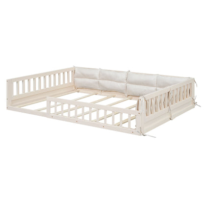 Upholstered Platform Bed With Guardrail And Pillow - The Sleep Loft - Online Mattress Showroom NYC