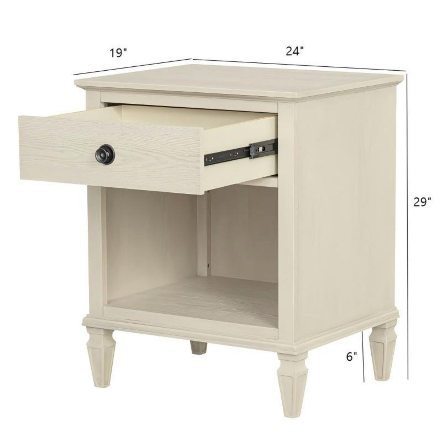 Victoria - Nightstand With Open Storage - The Sleep Loft - Online Mattress Showroom NYC