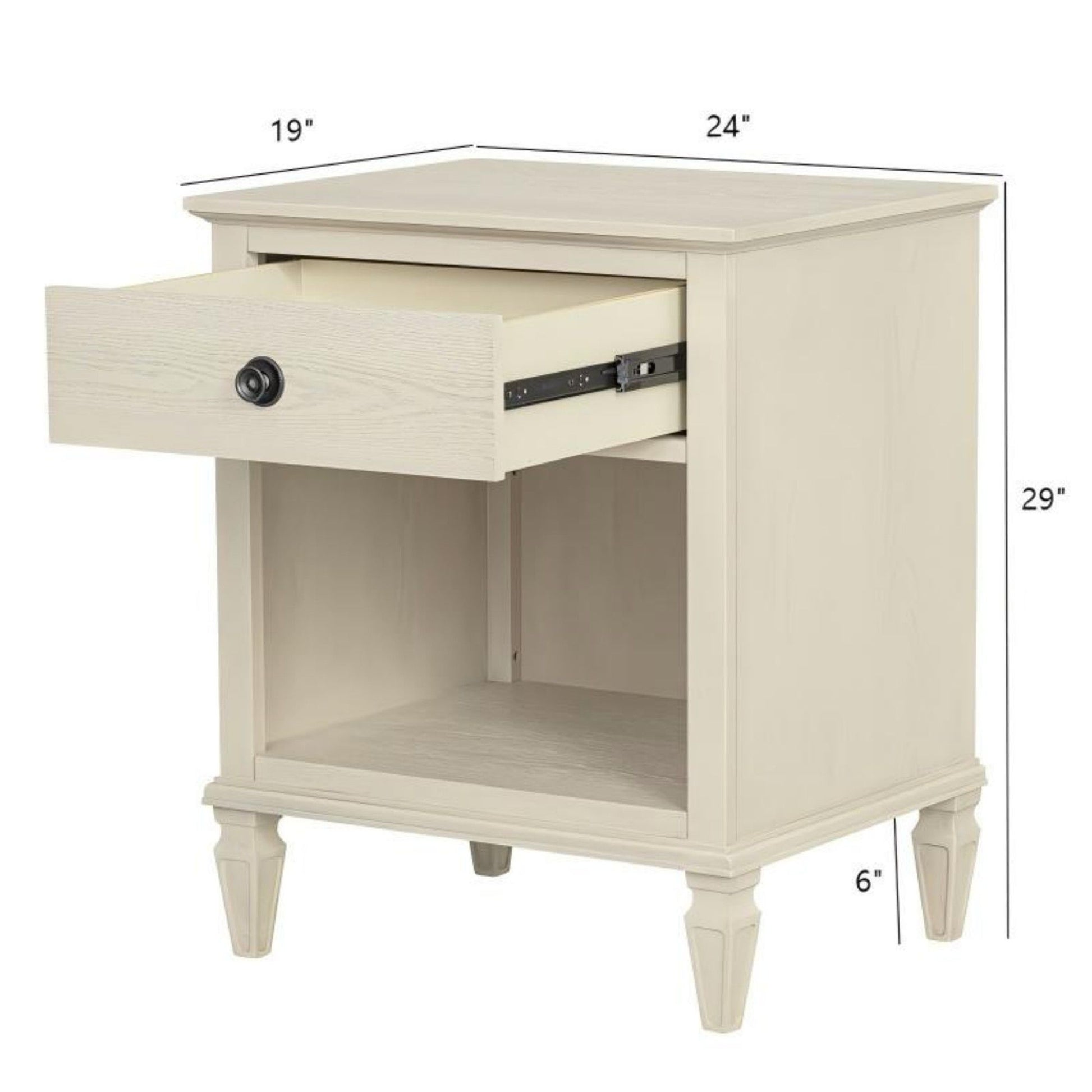 Victoria - Nightstand With Open Storage - The Sleep Loft - Online Mattress Showroom NYC