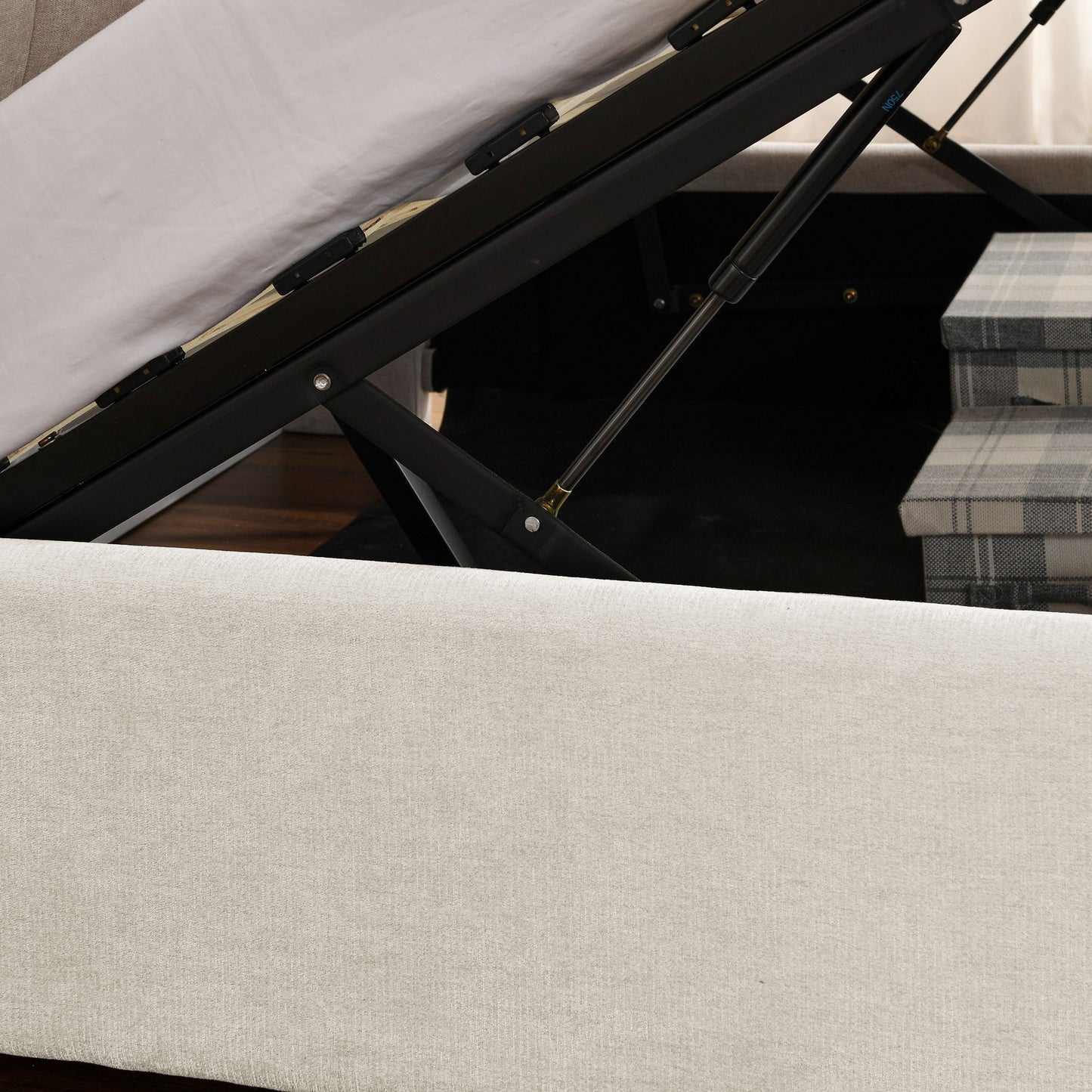 Storage Upholstered Hydraulic Platform Bed With Integrated Headboard - The Sleep Loft - Online Mattress Showroom NYC