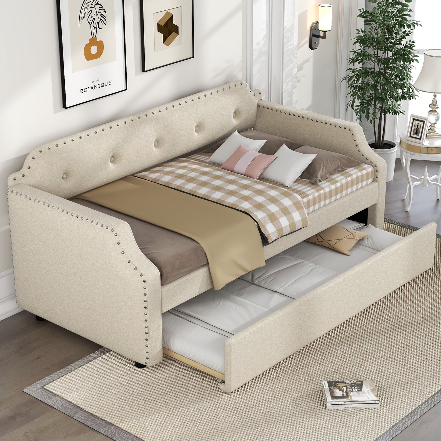Upholstered Daybed With Trundle - The Sleep Loft - Online Mattress Showroom NYC