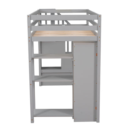 Loft Bed With Storage Drawers And Stairs With Shelves - The Sleep Loft - Online Mattress Showroom NYC