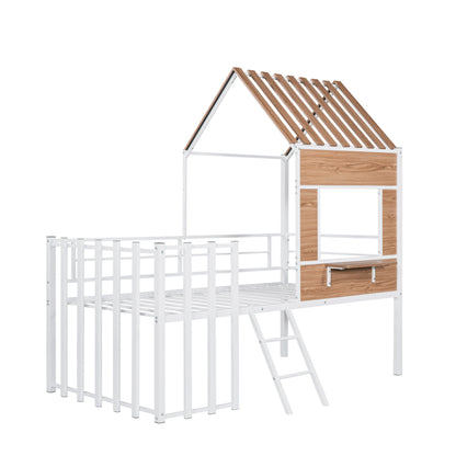 Loft Bed With Roof, Window, Guardrail, Ladder - The Sleep Loft - Online Mattress Showroom NYC