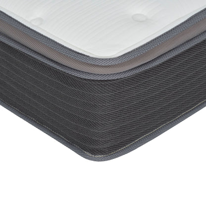 12'' Queen Size Hybrid Mattress In A Box, Plush Gel Memory Foam Mattress Top With Pocket Coil Base - Gray / White - The Sleep Loft - Online Mattress Showroom NYC