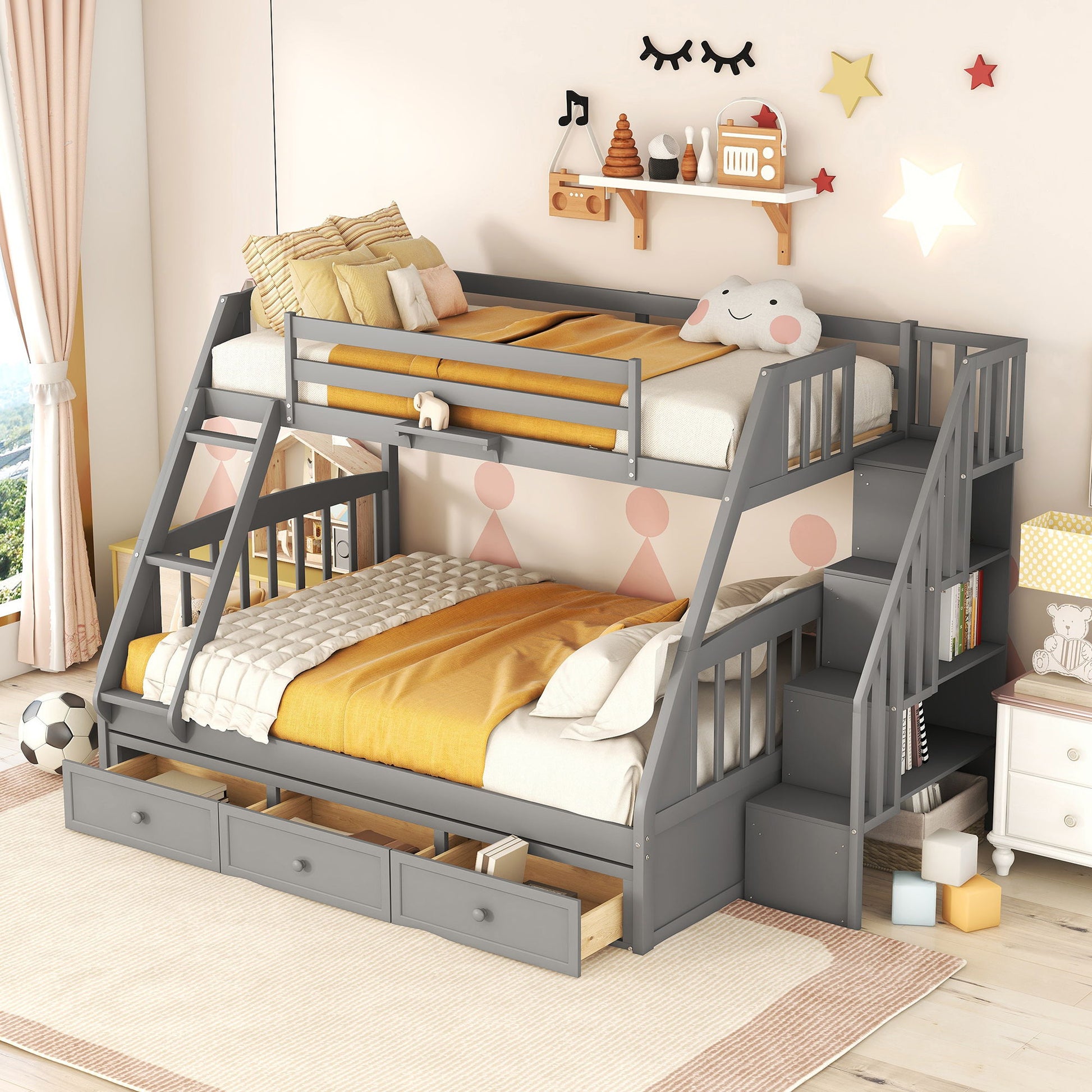 Bunk Bed With Drawers, Ladder And Storage Staircase - The Sleep Loft - Online Mattress Showroom NYC