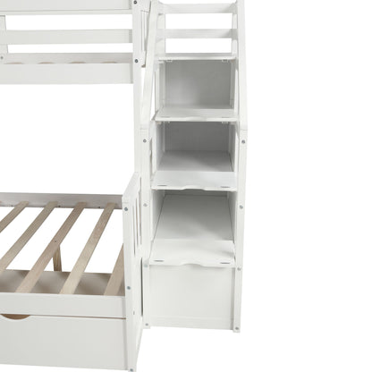 Bunk Bed With Storage Staircase, Slide, Desk, Drawers, And Shelves - The Sleep Loft - Online Mattress Showroom NYC