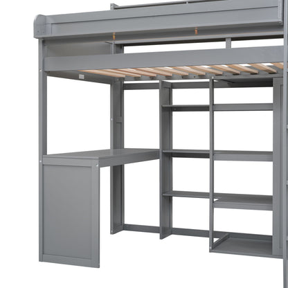 Loft Bed With Built In Desk, Storage Shelves, And Wardrobe - The Sleep Loft - Online Mattress Showroom NYC