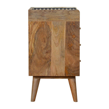 Inlay Bone Gallery Back Nightstand - Brown - The Sleep Loft - Online Mattress Showroom NYC