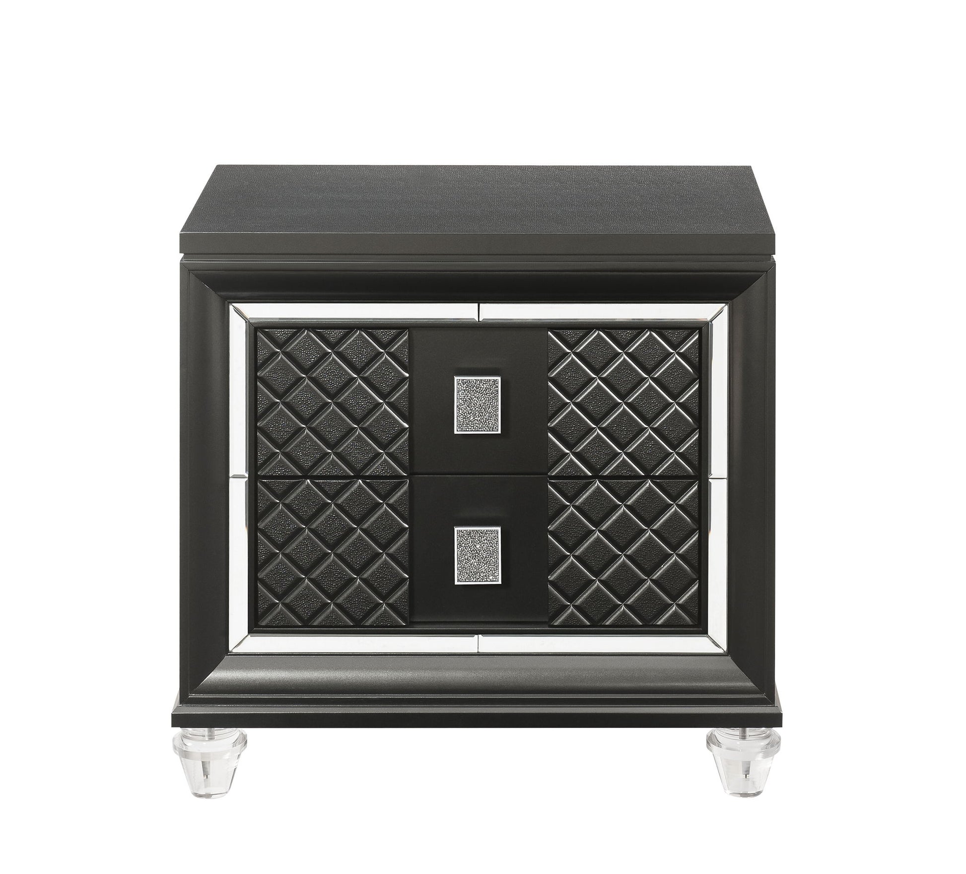 Sawyer - Metallic Nightstand - Gray - The Sleep Loft - Online Mattress Showroom NYC