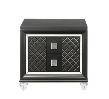 Sawyer - Metallic Nightstand - Gray - The Sleep Loft - Online Mattress Showroom NYC