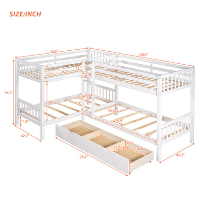 L Shaped Bunk Bed With Drawers - The Sleep Loft - Online Mattress Showroom NYC