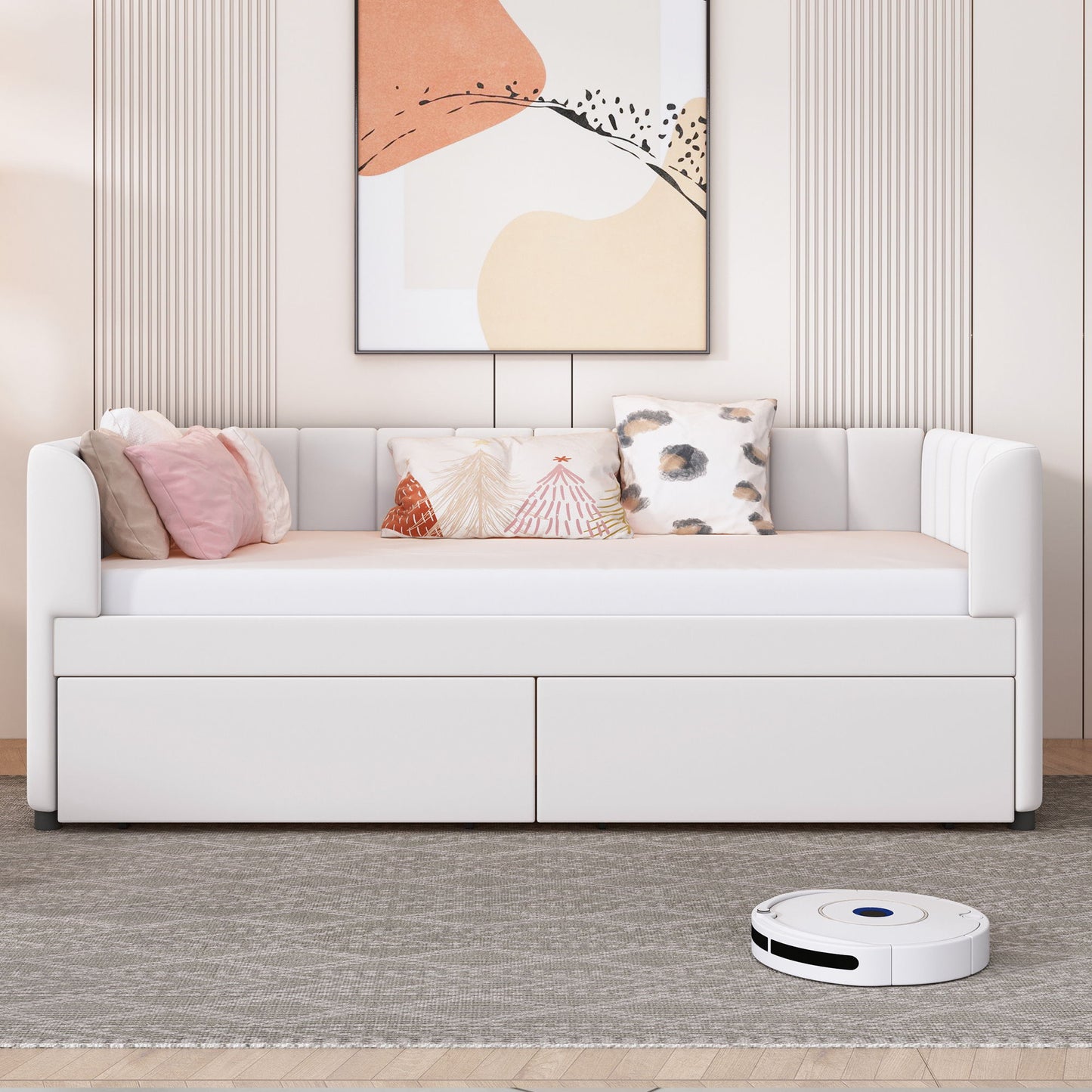 Upholstered Daybed With Ergonomic Design Backrest - The Sleep Loft - Online Mattress Showroom NYC