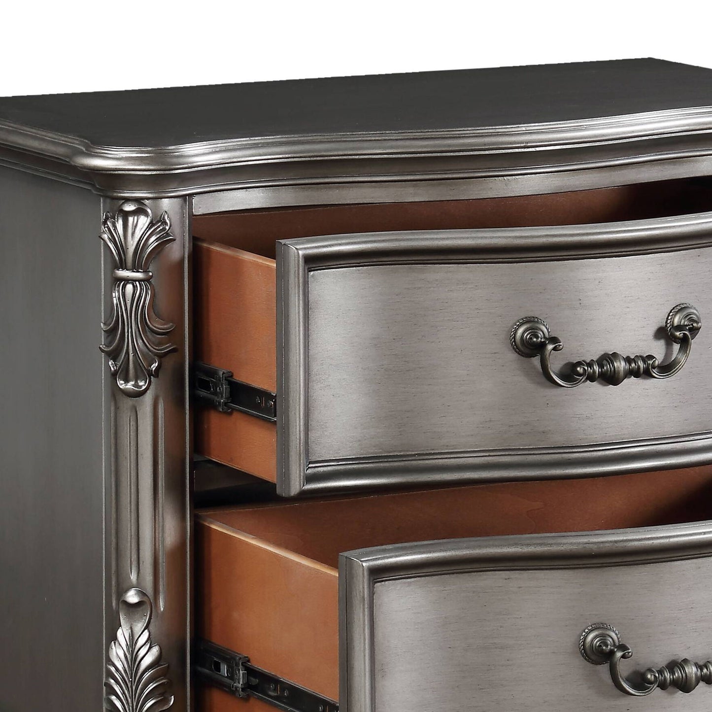 Ariadne - Nightstand - Antique Silver - The Sleep Loft - Online Mattress Showroom NYC