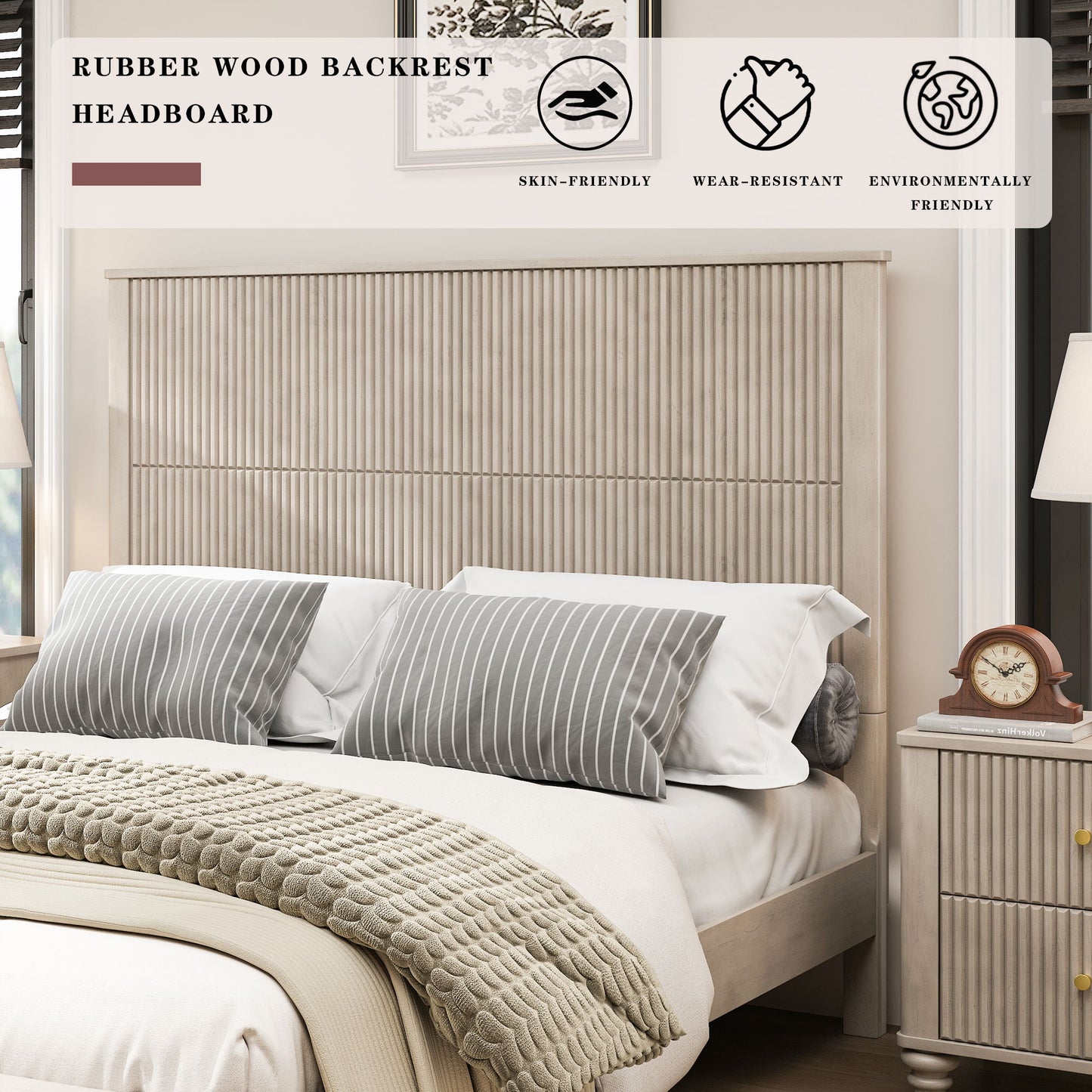 Platform Bed Frame & Tall Headboard