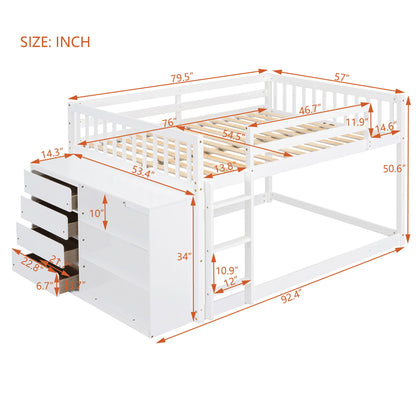 Bunk Bed With 4 Drawers And 3 Shelves - The Sleep Loft - Online Mattress Showroom NYC